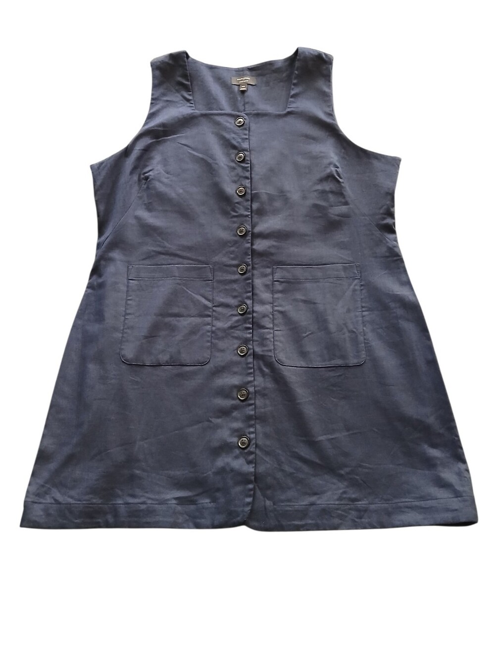 EUC Banana Republic Women's, Size 2XL Linen Blend Square Neck Mini Dress, Navy
